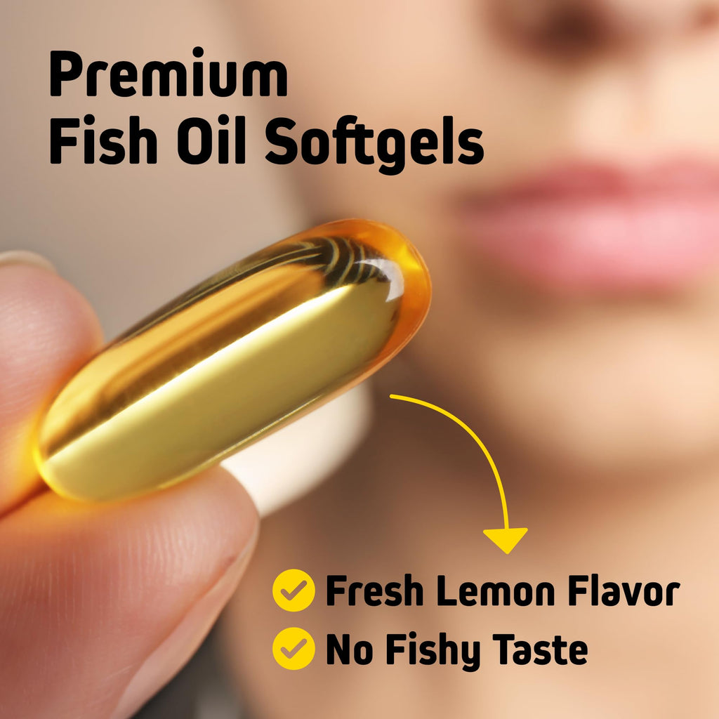 Omega 3 Fish Oil 1250mg Lemon Flavor 180 Softgels Q661957