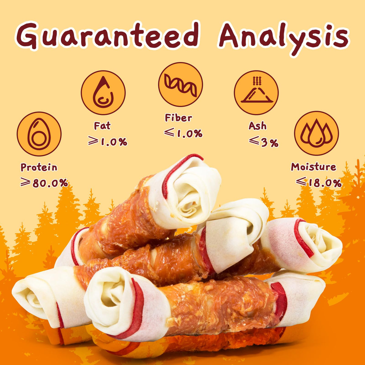6.5" Chicken Wrapped Rawhide Knotted Bones, 2 lb (3 Packs) J311843