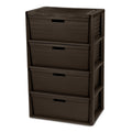 Brown 4-Drawer Storage Tower with Bins O211725