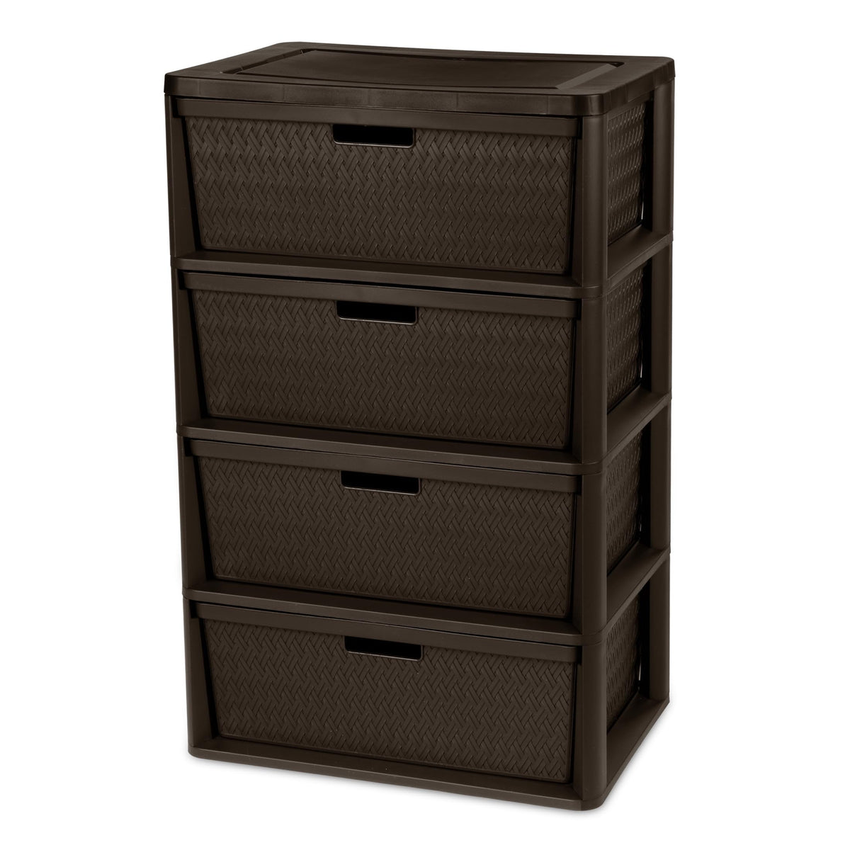 Brown 4-Drawer Storage Tower with Bins O211725