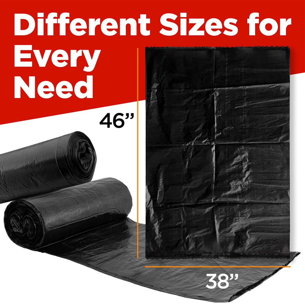 44 Gallon Heavy Duty Contractor Trash Bags, 100 Ct, Black, 1.2 Mil I3934