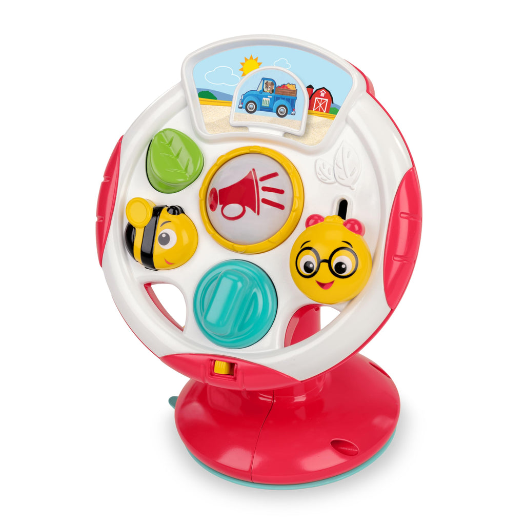 2 in 1 Compact Booster Feeding Seat with Musical Steering Wheel Toy X915