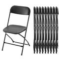 Black 10-Pack Plastic Folding Chair with Metal Frame K725230