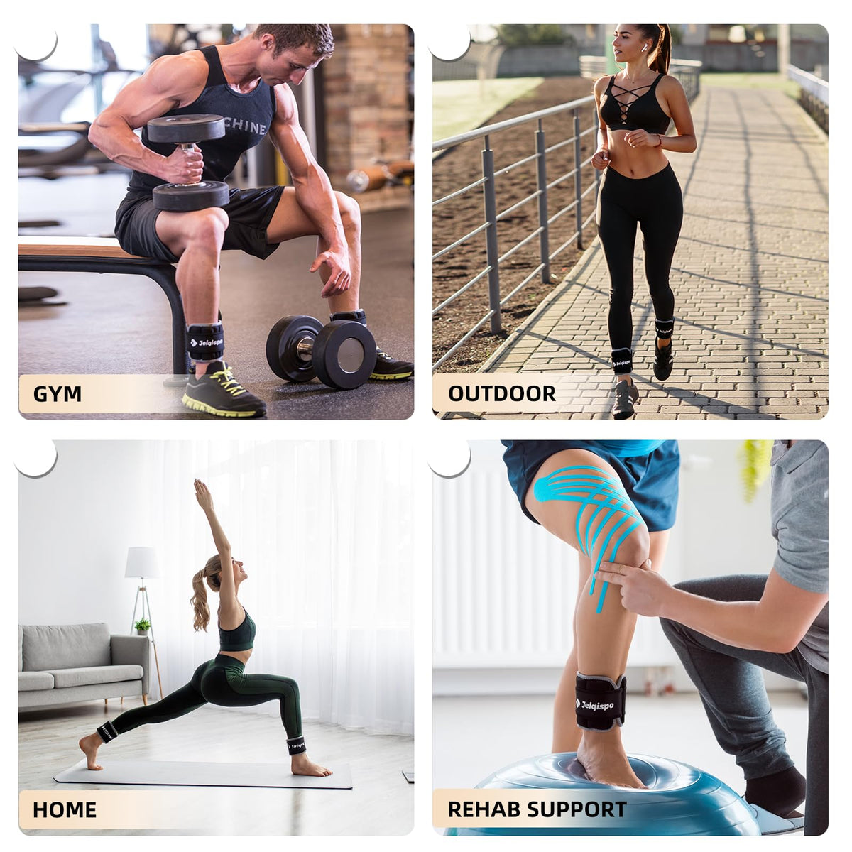 Adjustable Ankle Weights 1 Pair Removable Weight Y952