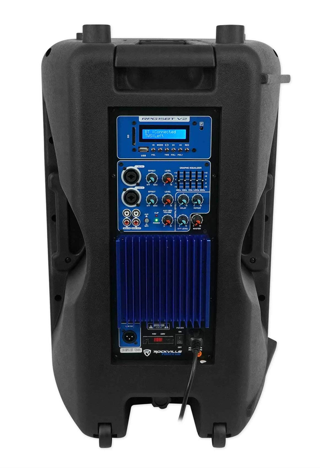 12-Inch Powered PA Speakers 2-Pack with LED Stands C573
