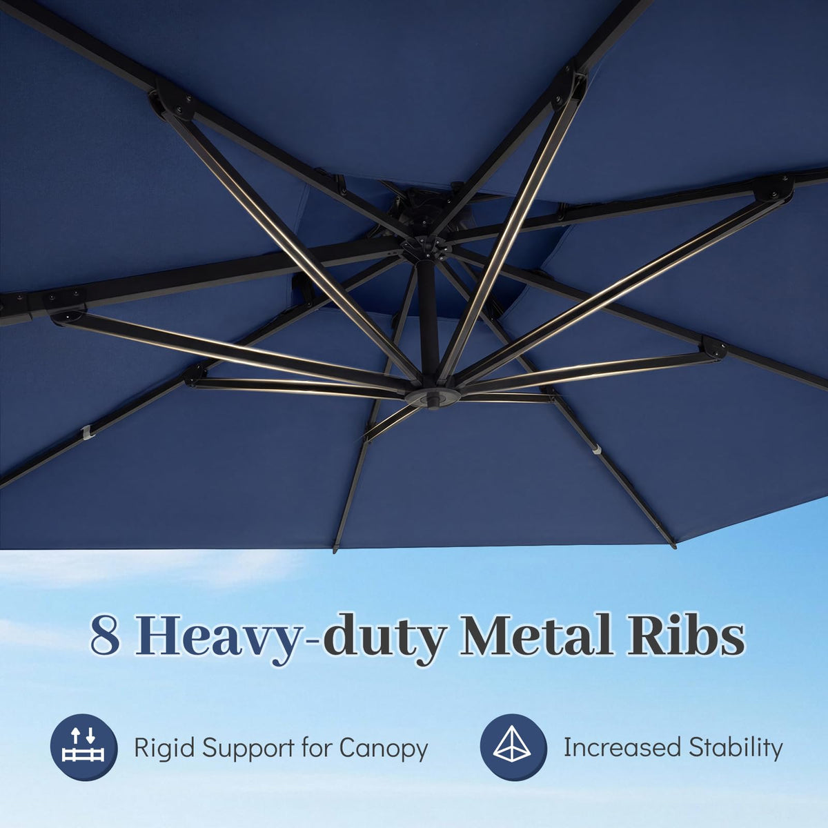 10 FT Navy Blue Cantilever Patio Umbrella T369