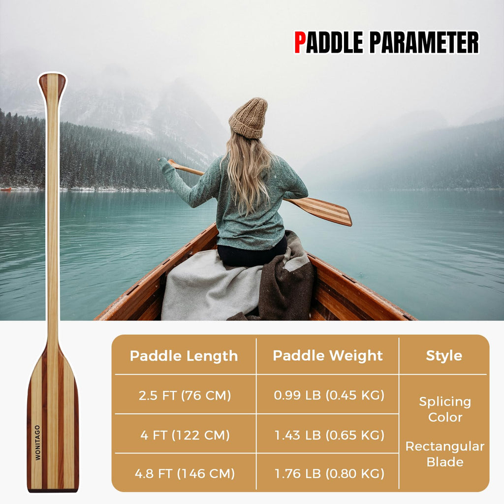 Wooden Canoe Paddle with Palm Grip Q53970