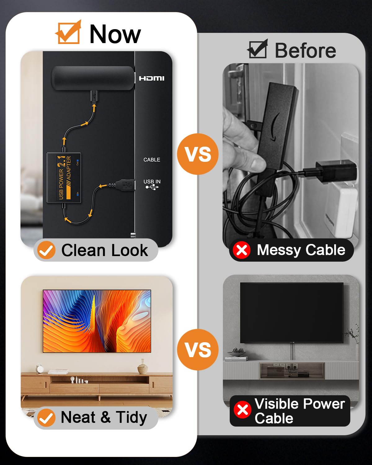 USB Power Cable Adapter for Fire TV Stick W7857