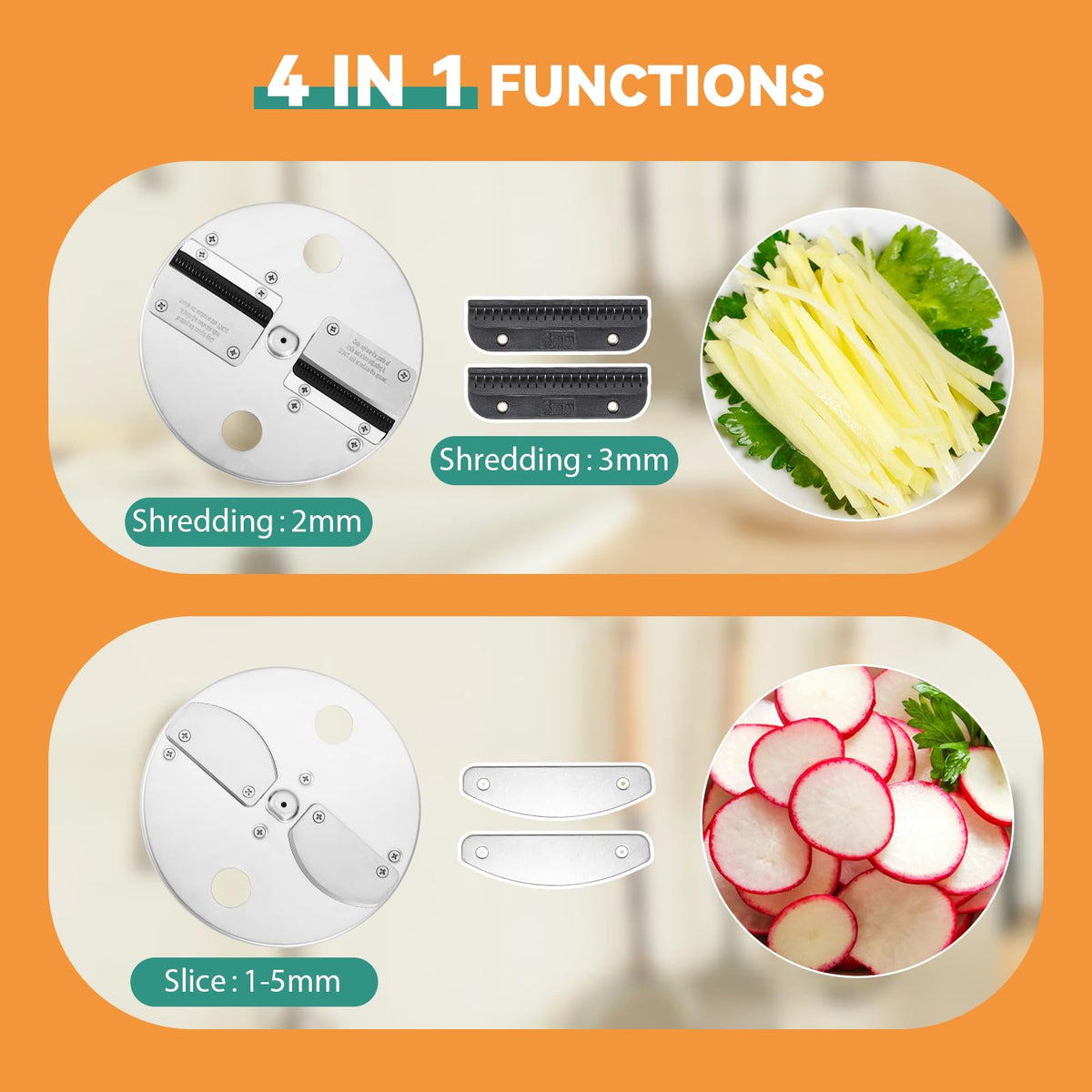 4 in 1 Electric Vegetable Chopper Dicer Slicer G587979