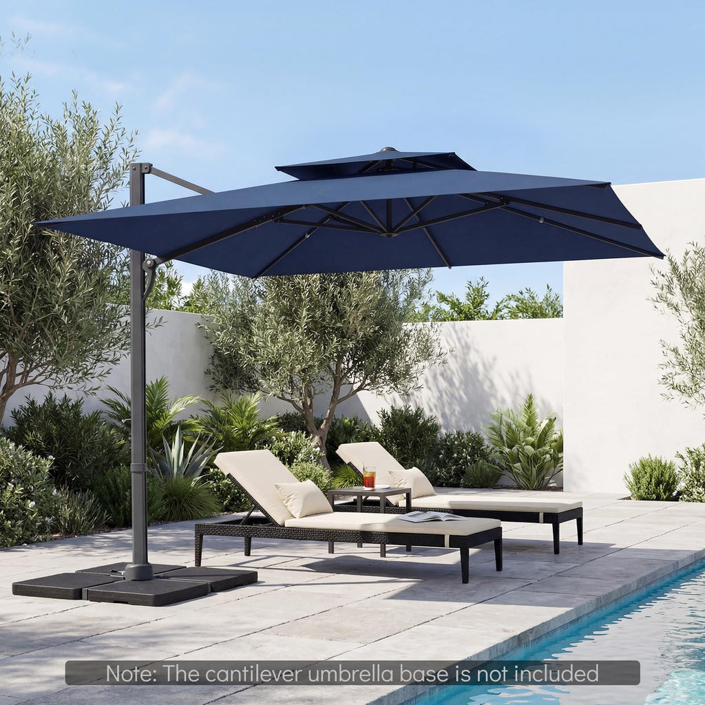 10 FT Navy Blue Cantilever Patio Umbrella T369