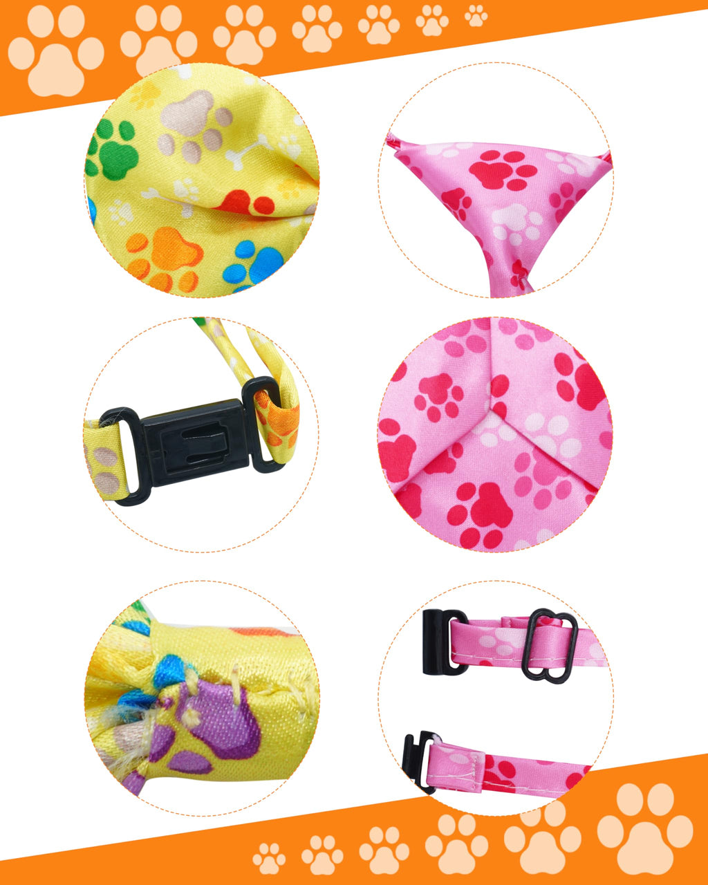 60 Pack Paw Print Dog Bowties and Ties H333