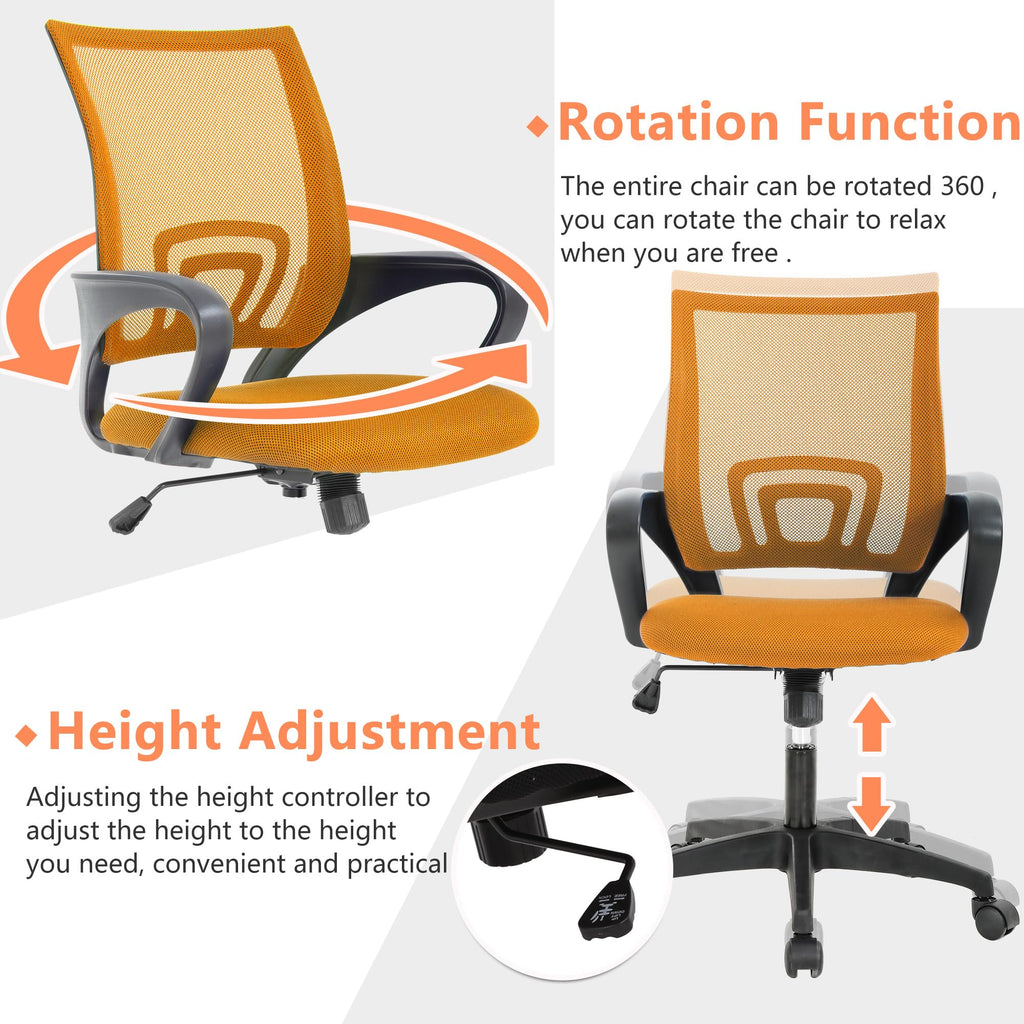 Orange Mesh Ergonomic Office Chair with Lumbar Support C942471