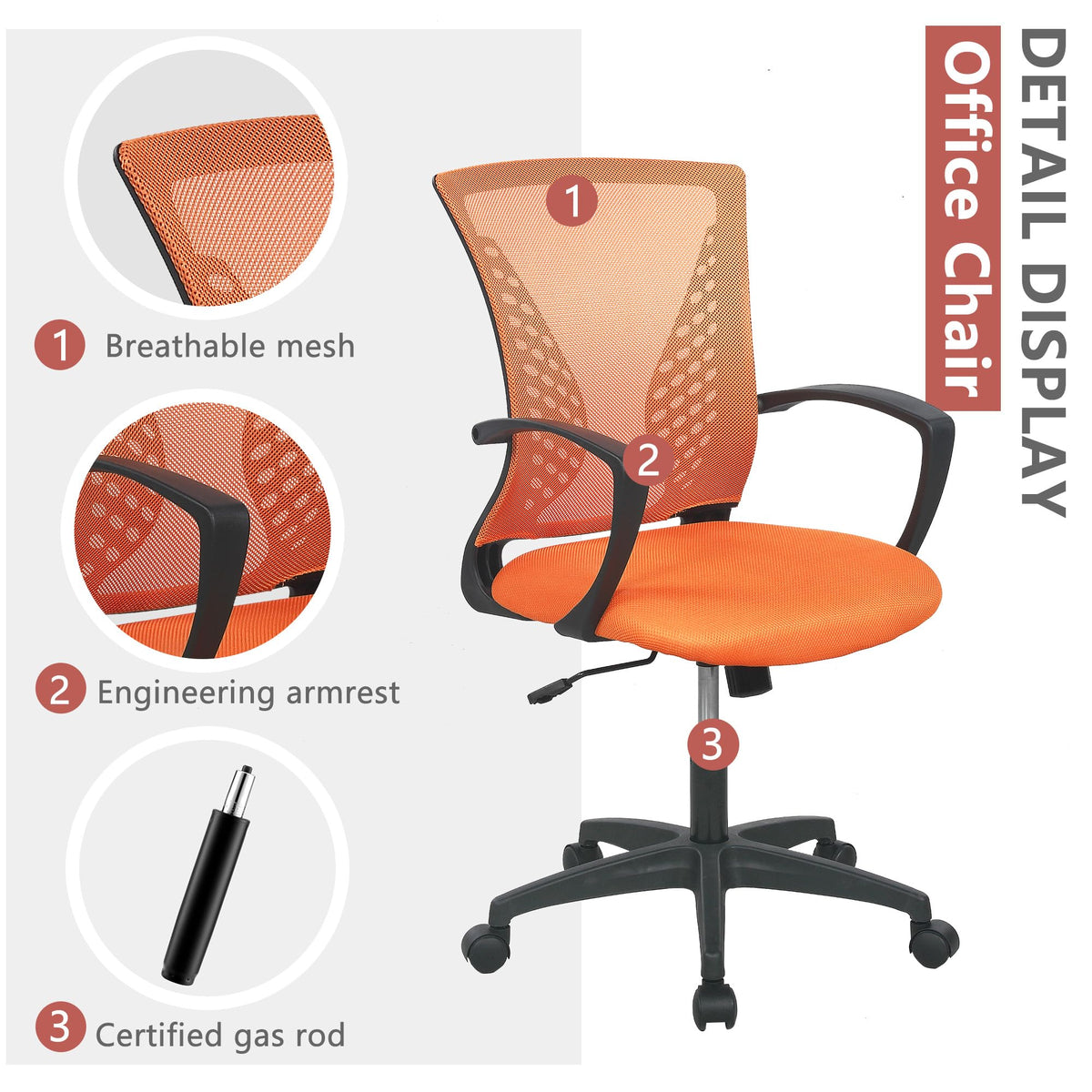 Orange Ergonomic Mesh Gaming Chair J953328
