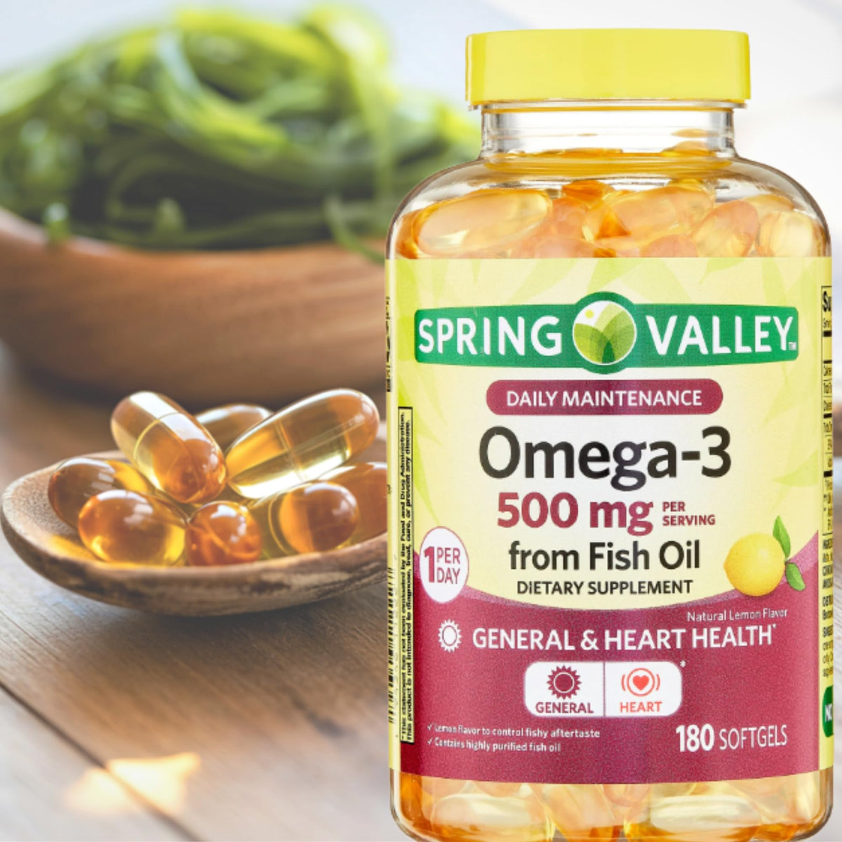 Omega 3 500mg 180 Softgels Fish Oil Dietary Supplements Y785