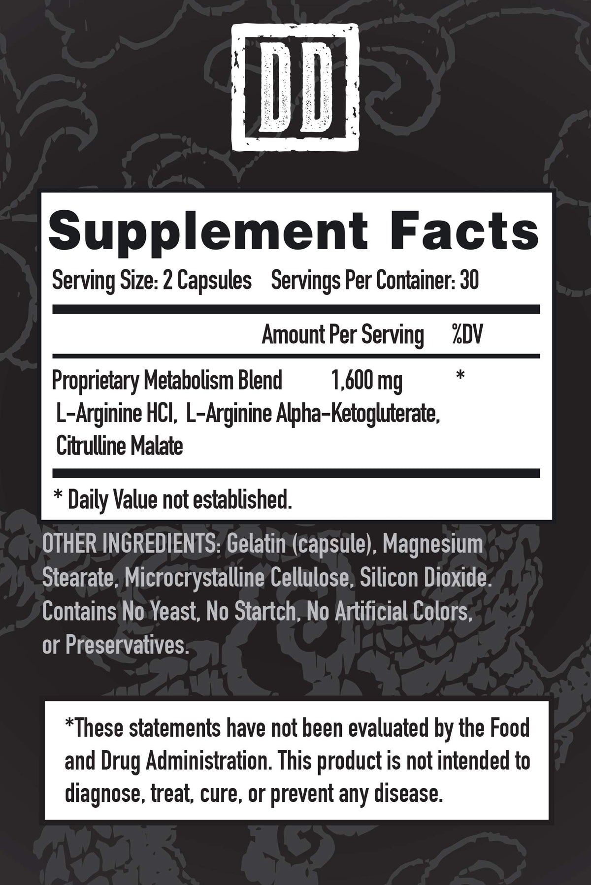 Nitric Oxide Booster Supplement 1600mg 60 Count H81102