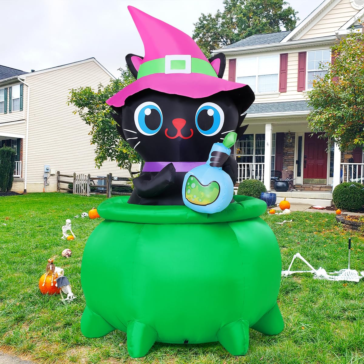 6 FT Halloween Inflatable Cat with LED Lights B56177