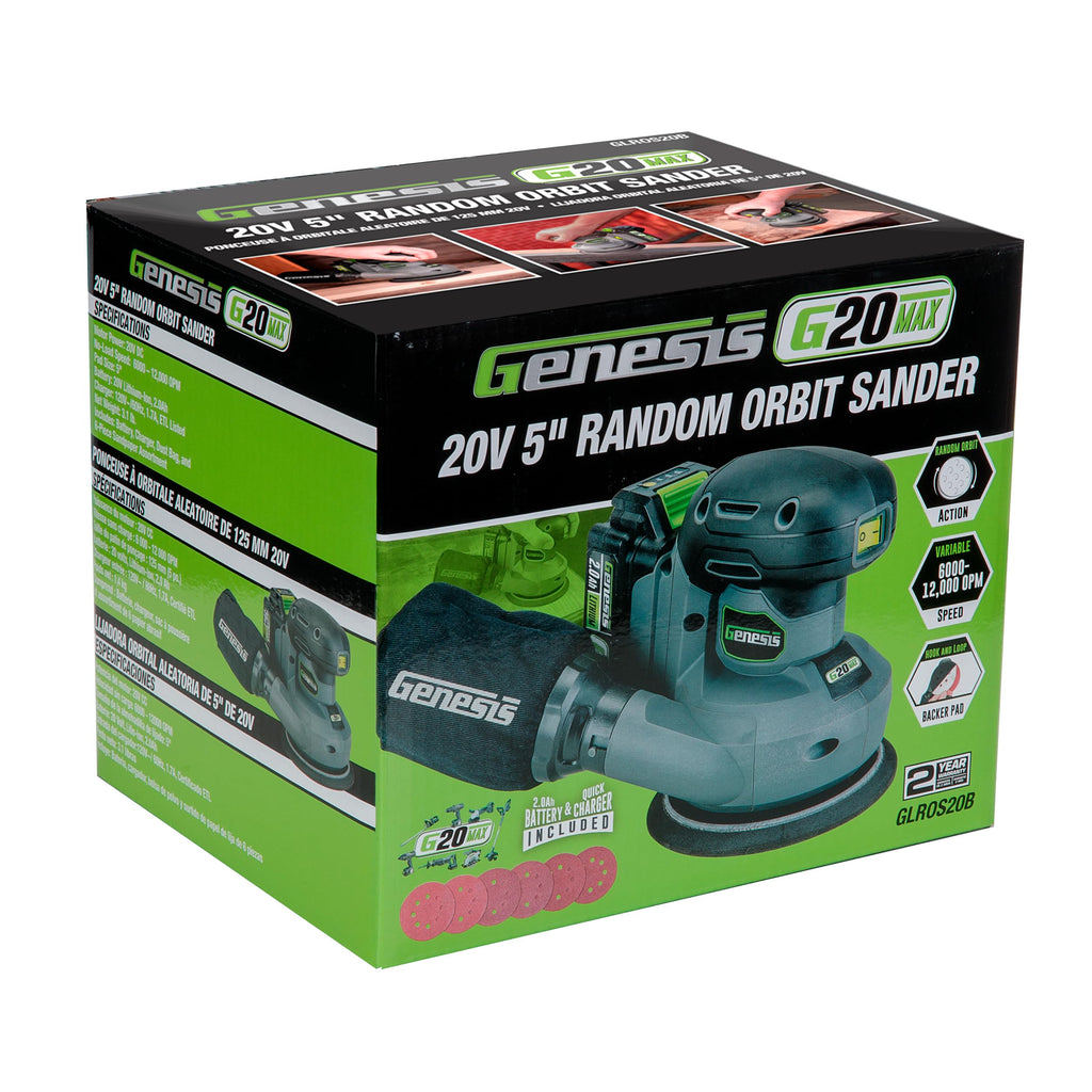 20V Cordless 5in. Orbital Sander with Dust Bag A9964