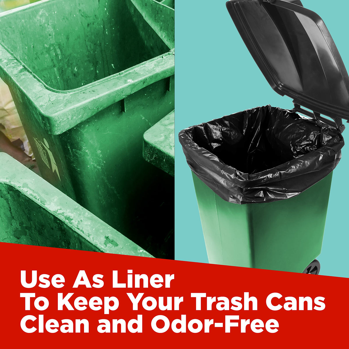 44 Gallon Heavy Duty Contractor Trash Bags, 100 Ct, Black, 1.2 Mil I3934