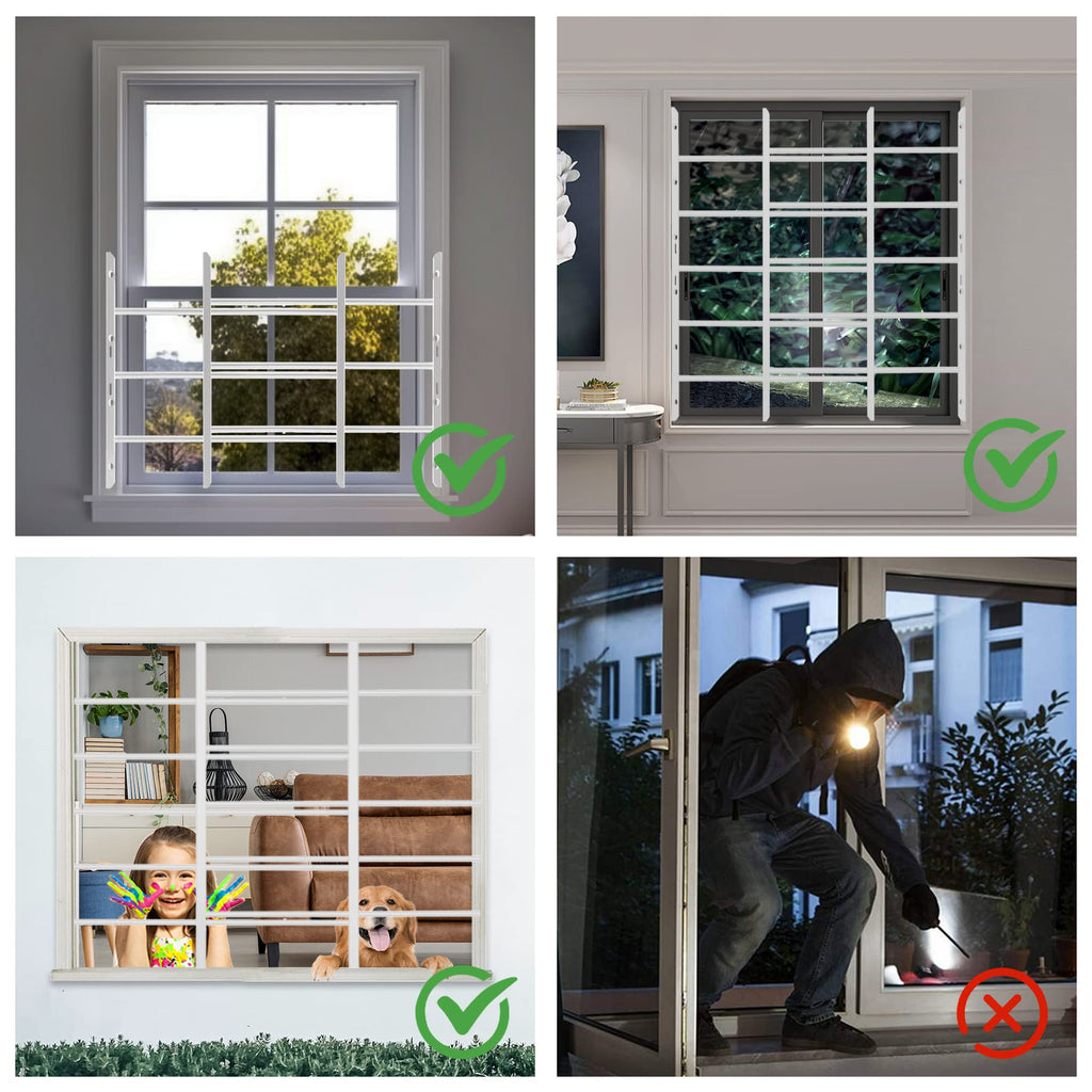 Black Adjustable Window Security Bars P95434