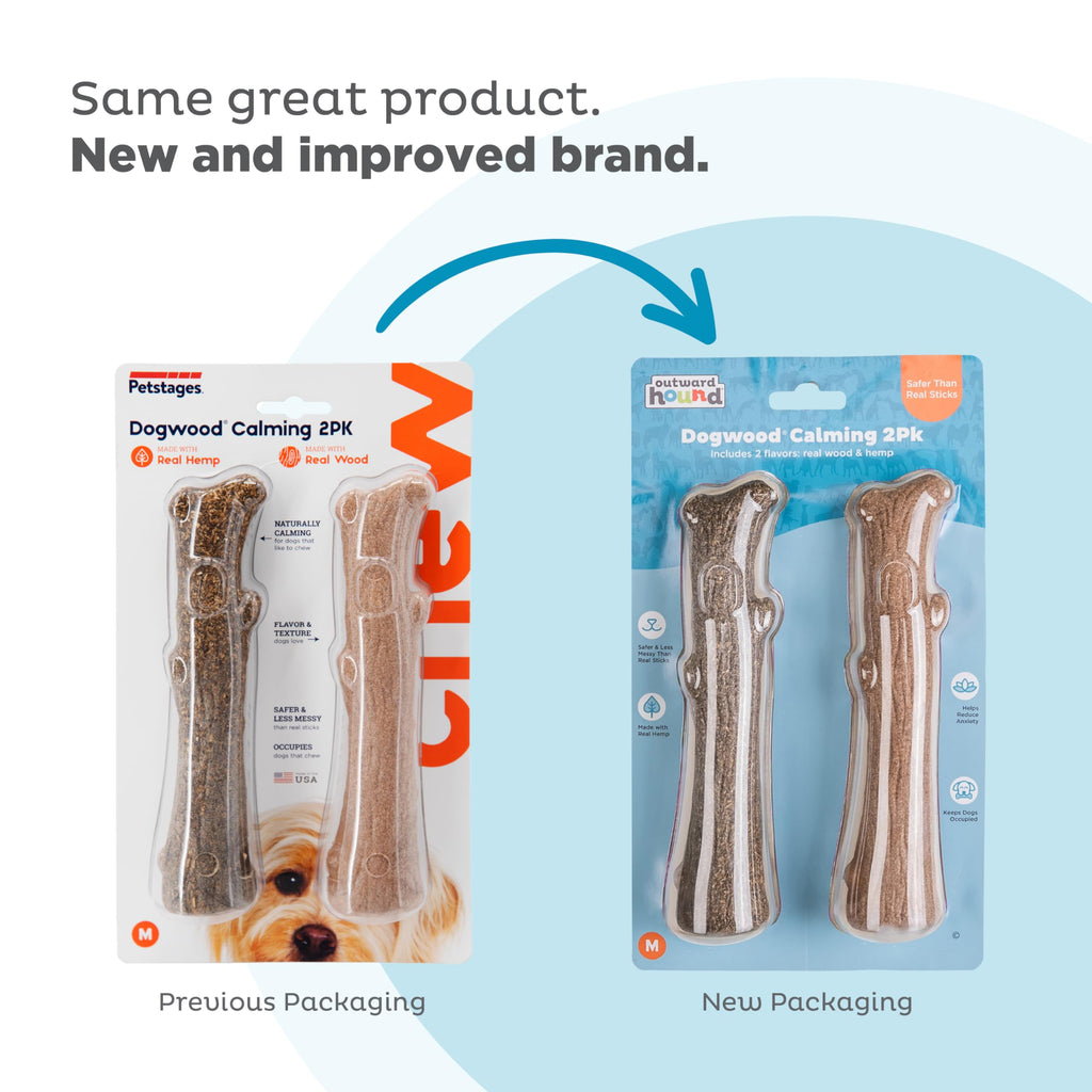 Dogwood Calming Stick Dog Chew Toy, Medium, 7.5", 2-Pack X360