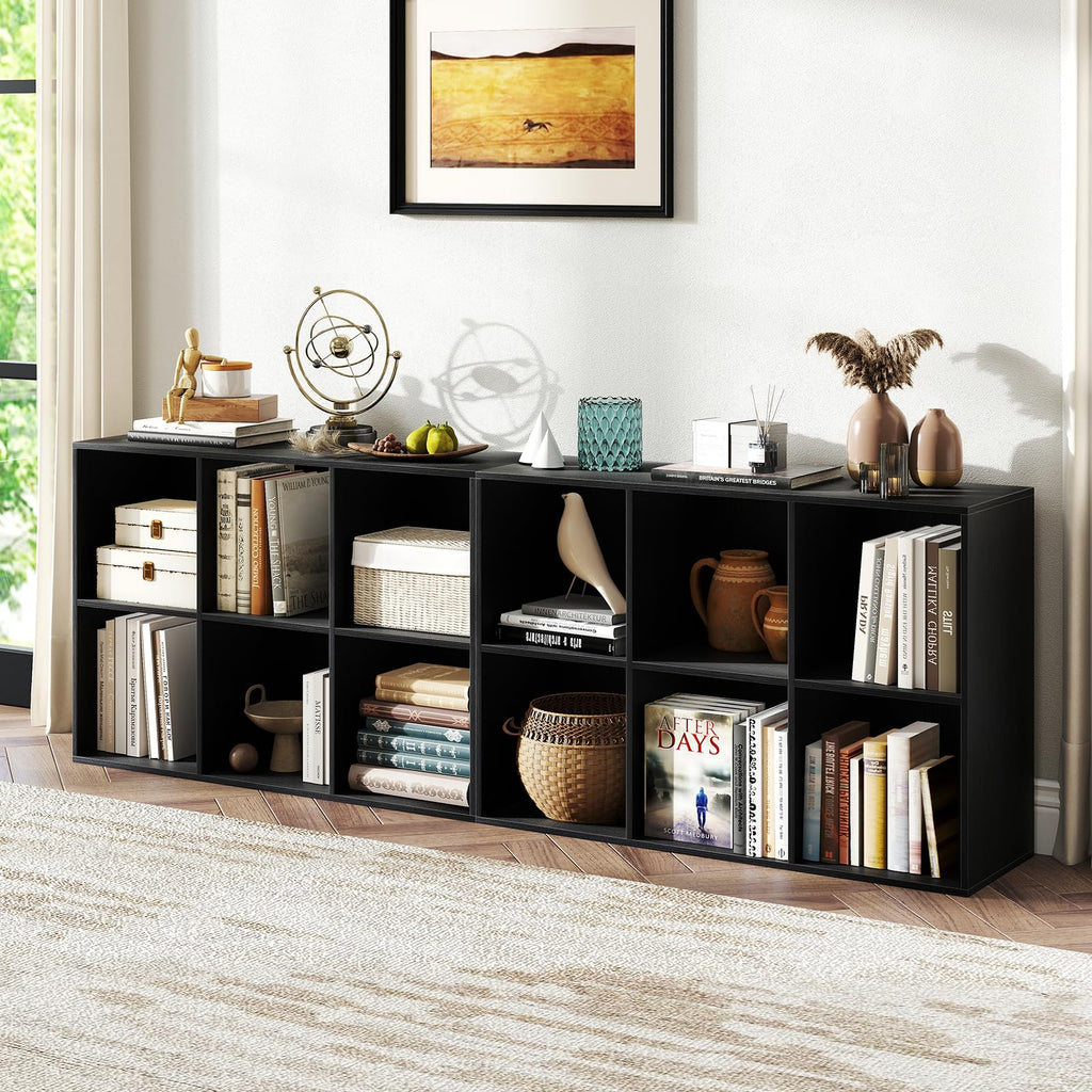 Black 6-Cube 3-Tier Bookcase H7459