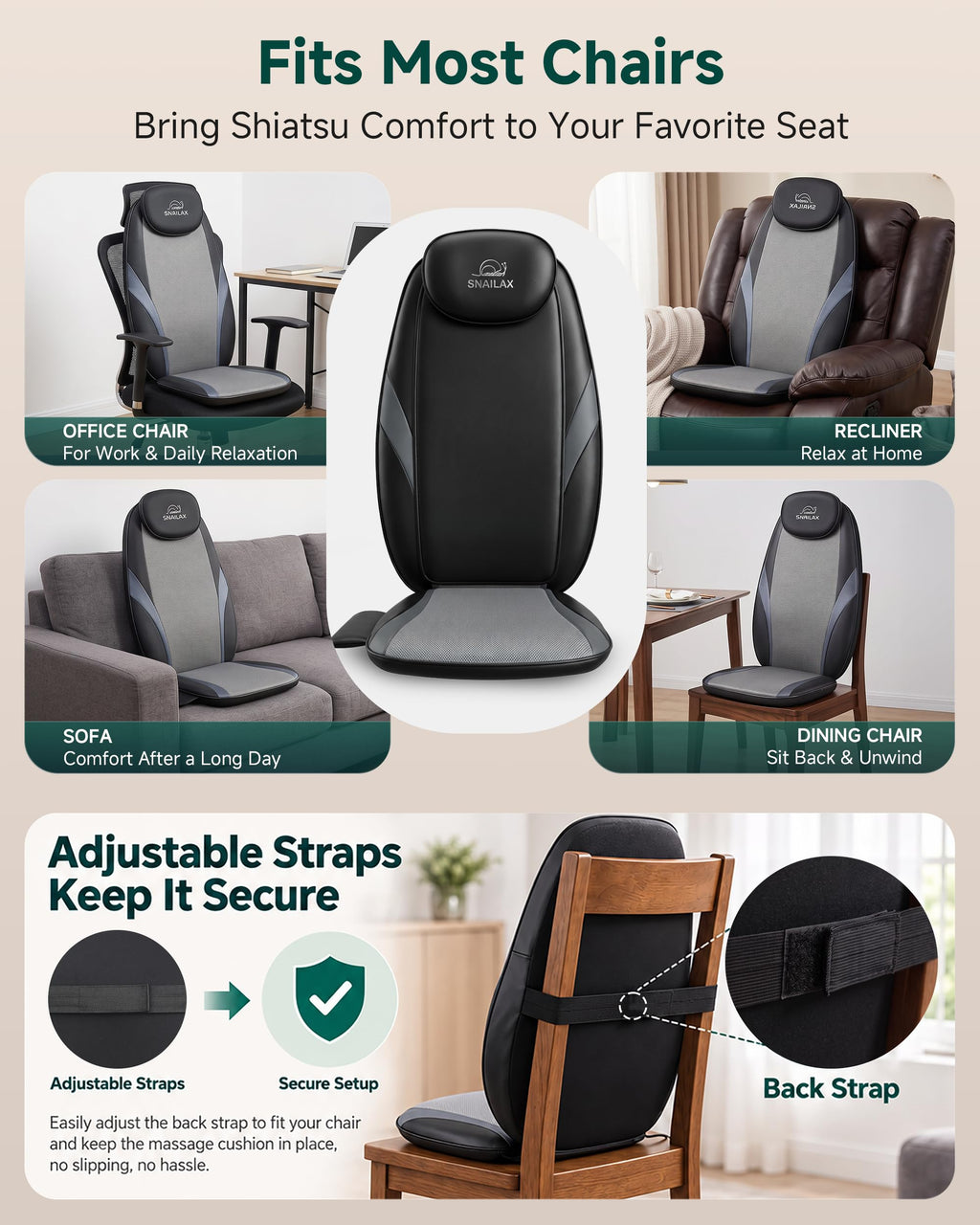 Shiatsu Back Massager with Heat S852450