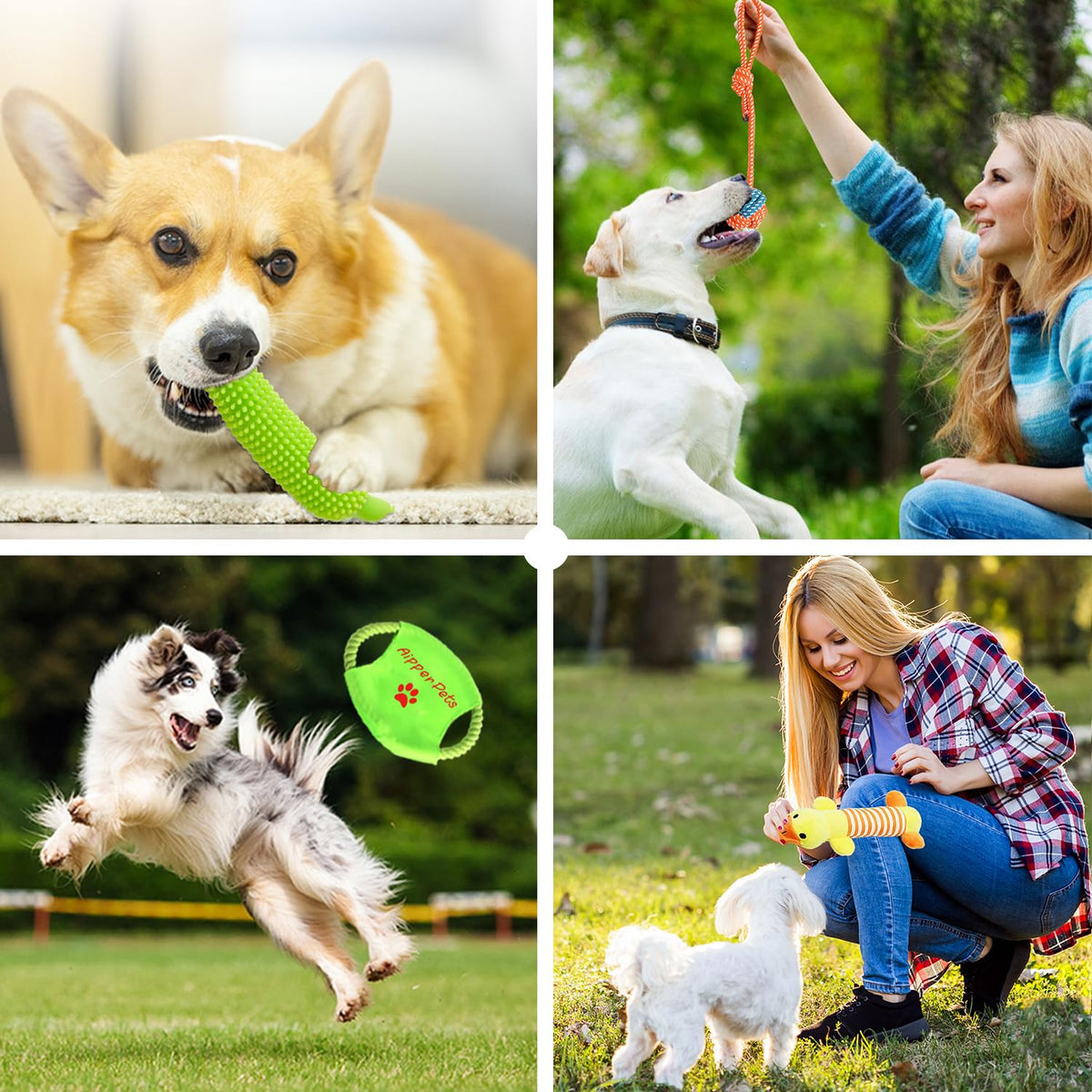 25 Pack Puppy Chew Toys with Squeak Plush Rope Toys G209