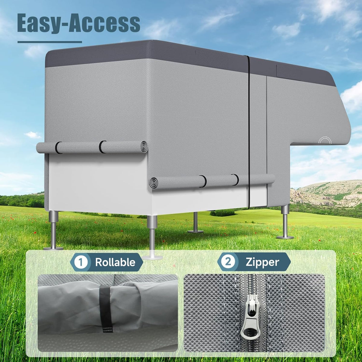8-10ft Waterproof 7 Layers Truck Camper RV Cover R158298