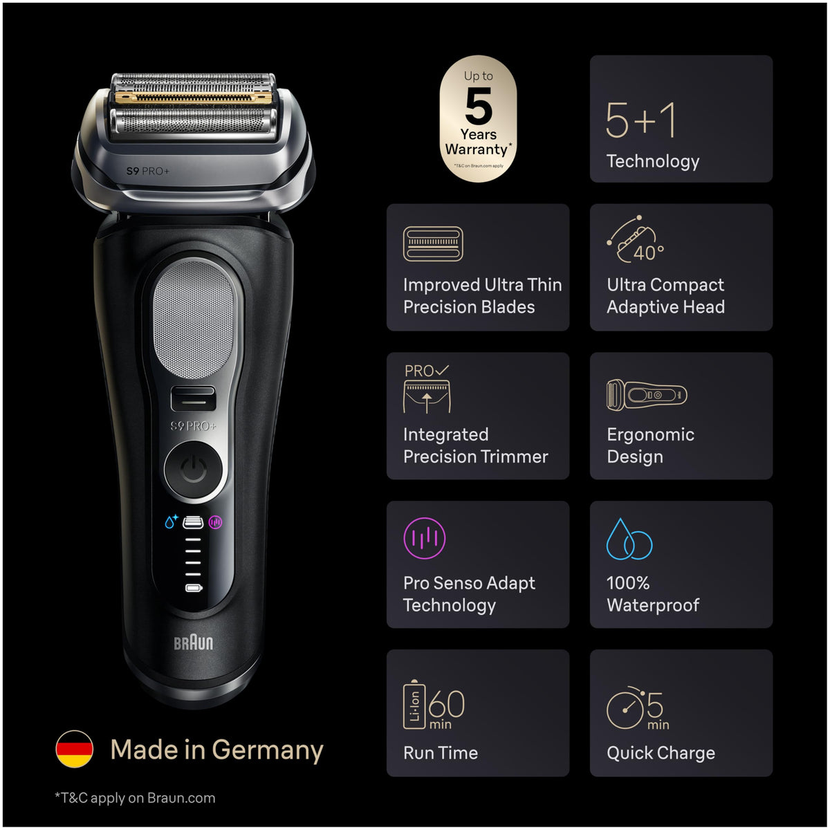 Black Wet & Dry Electric Shaver N637493