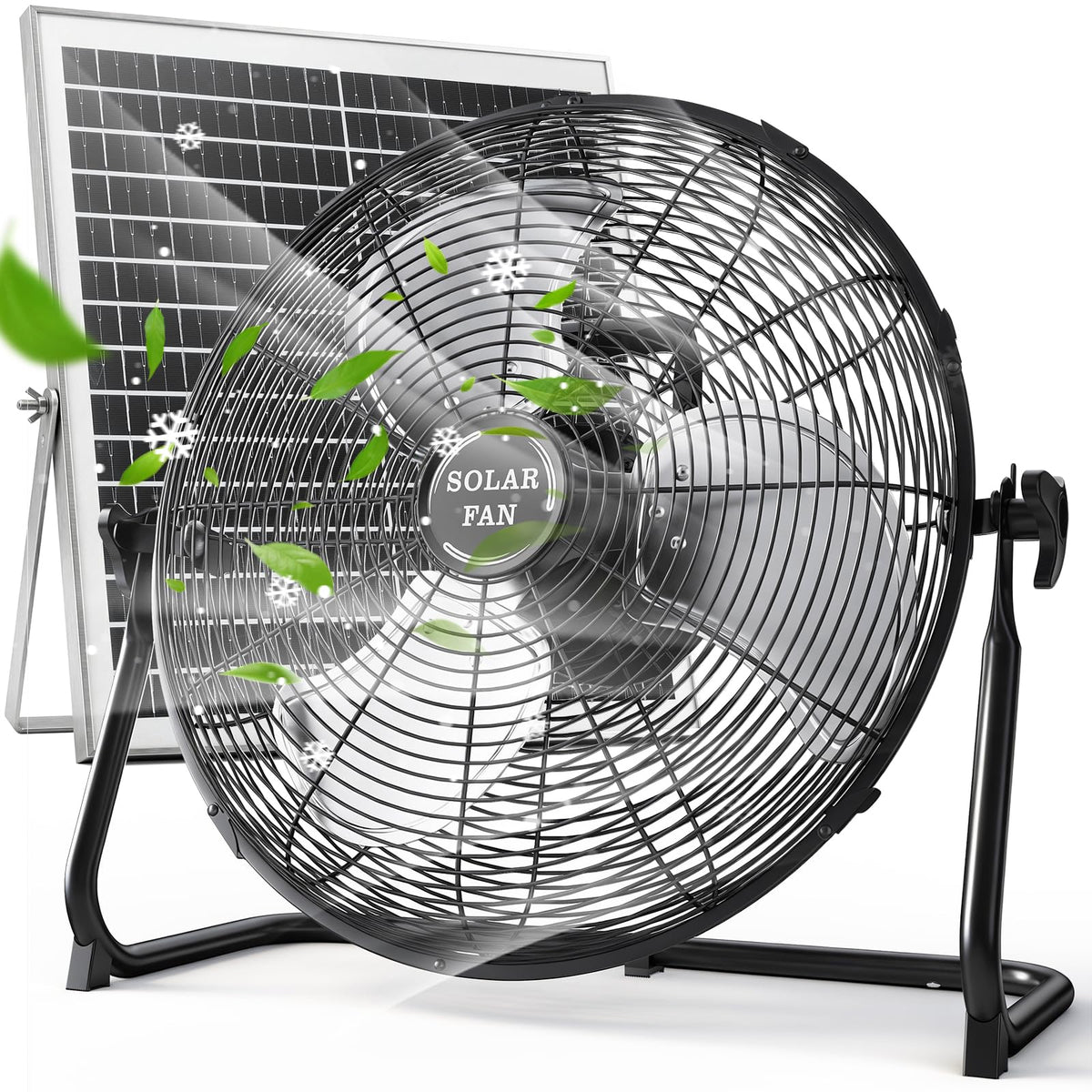20" Solar Powered Rechargeable Floor Fan with 40W Solar Panel T681