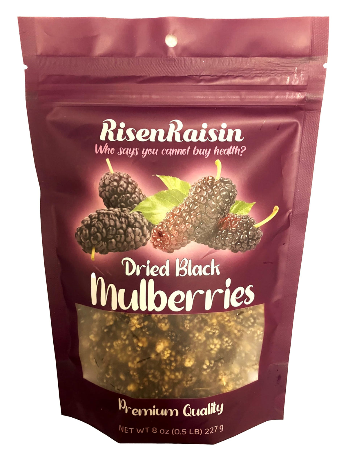 Dried Black Mulberries 8 oz No Sugar Added E139