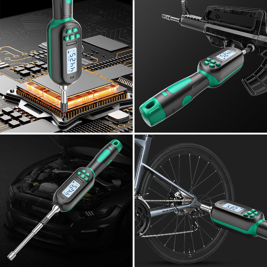 Digital Torque Screwdriver Set, 1/4″ Drive, 19 Bits, 5 Short Sockets E4533