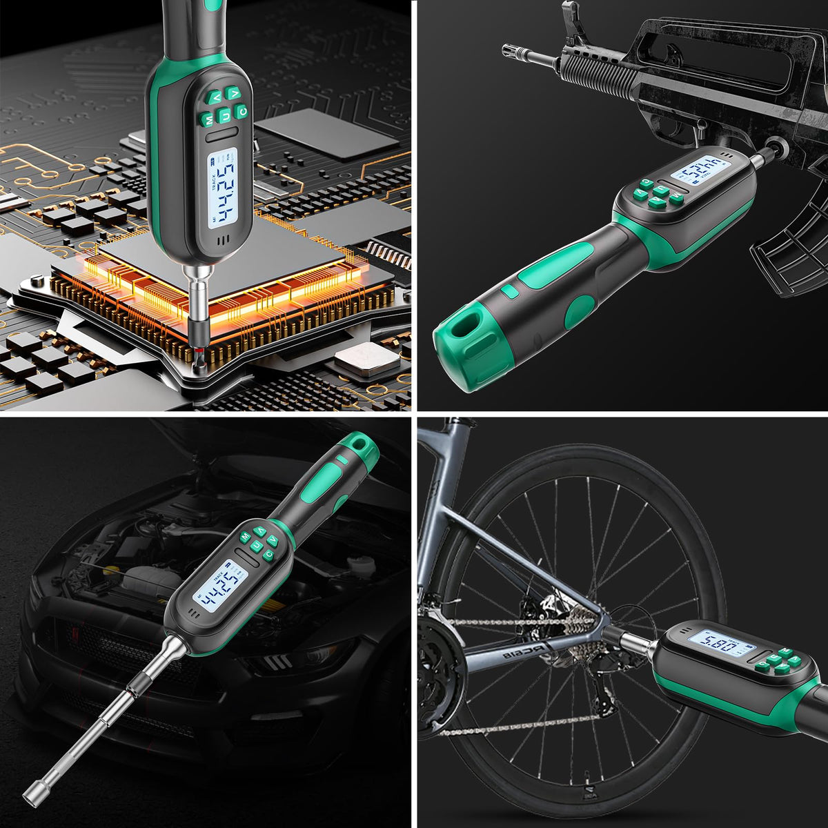 Digital Torque Screwdriver Set, 1/4″ Drive, 19 Bits, 5 Short Sockets E4533
