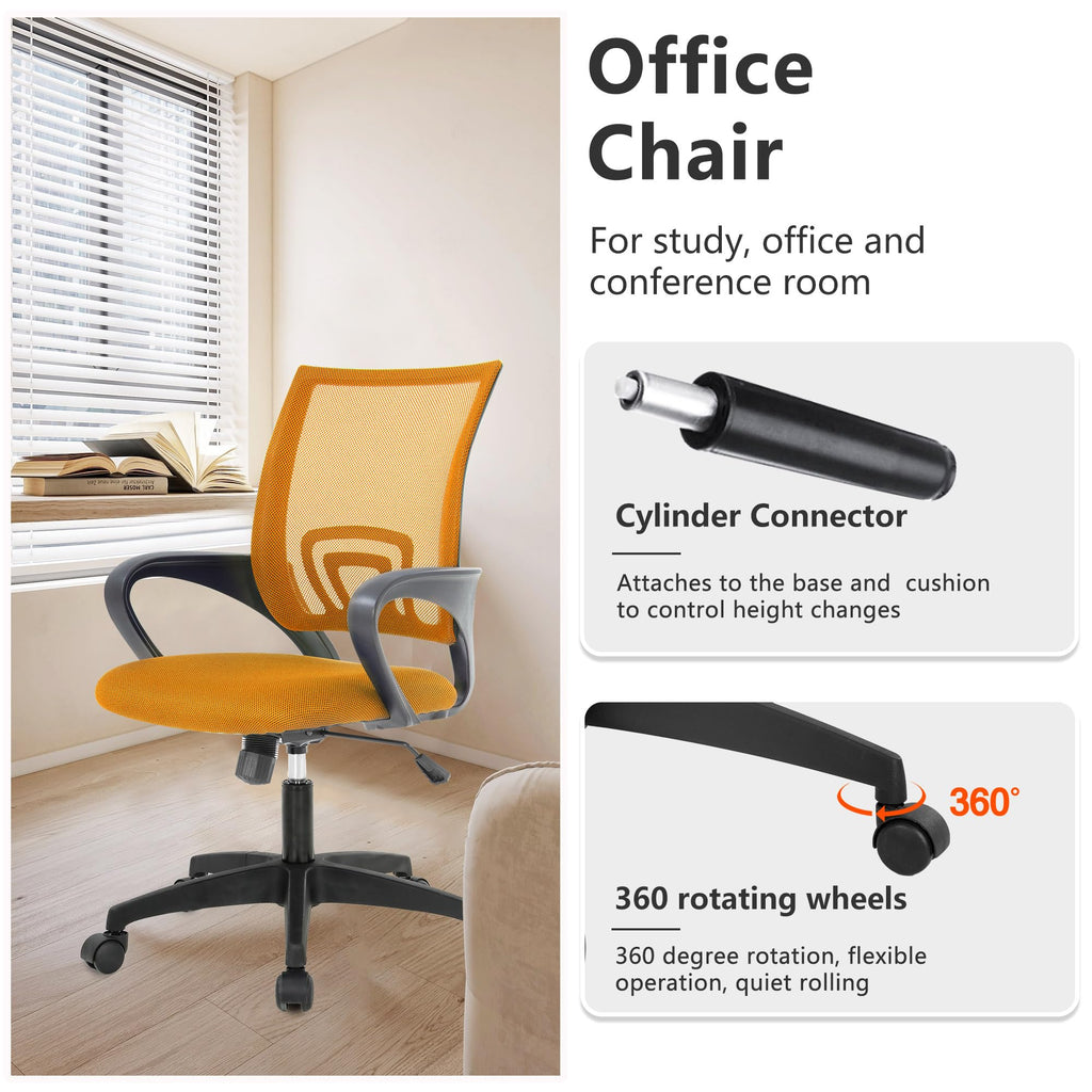 Orange Mesh Ergonomic Office Chair with Lumbar Support C942471