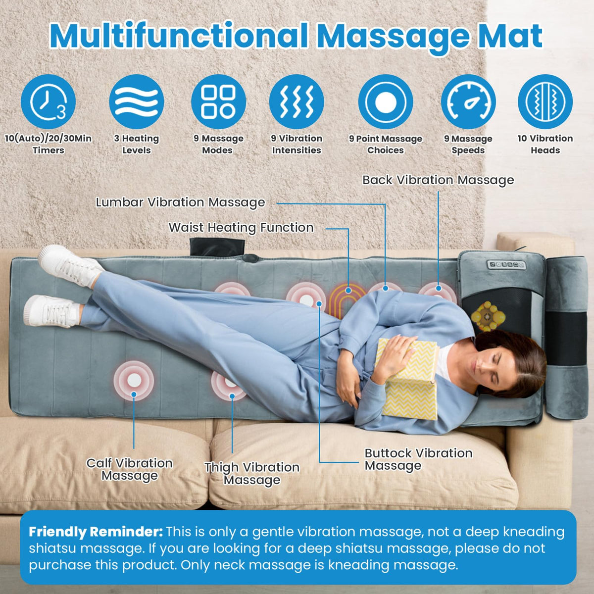 Full Body Massage Mat with Heat K251