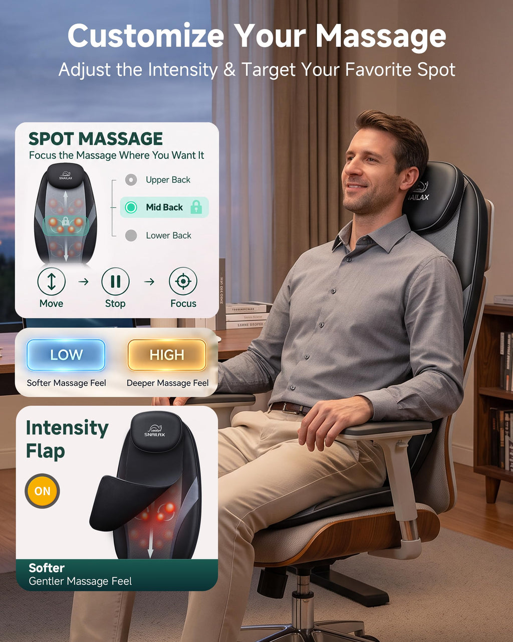 Shiatsu Back Massager with Heat S852450