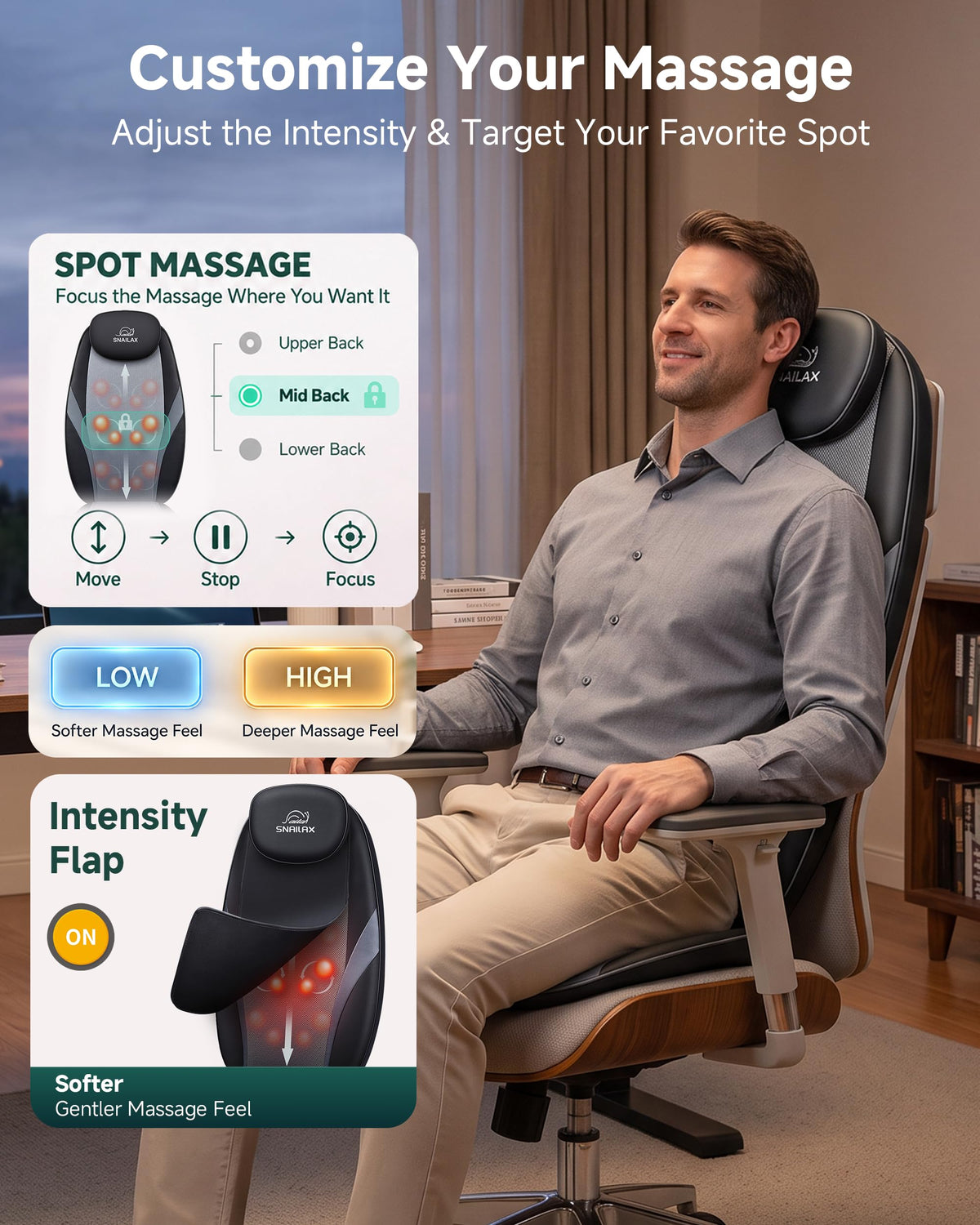Shiatsu Back Massager with Heat S852450