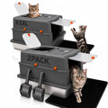 2 Pack XXXL Stainless Steel Litter Box with Lid U109