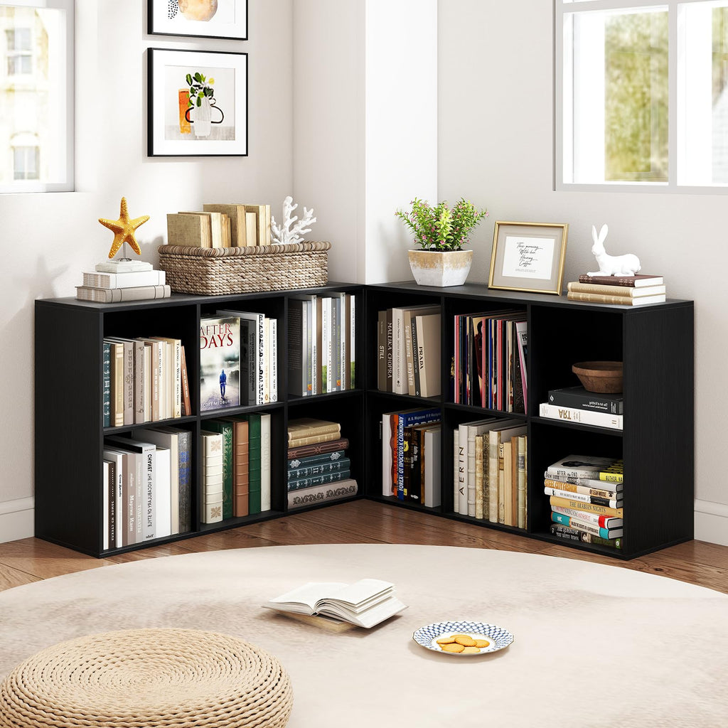 Black 6-Cube 3-Tier Bookcase H7459