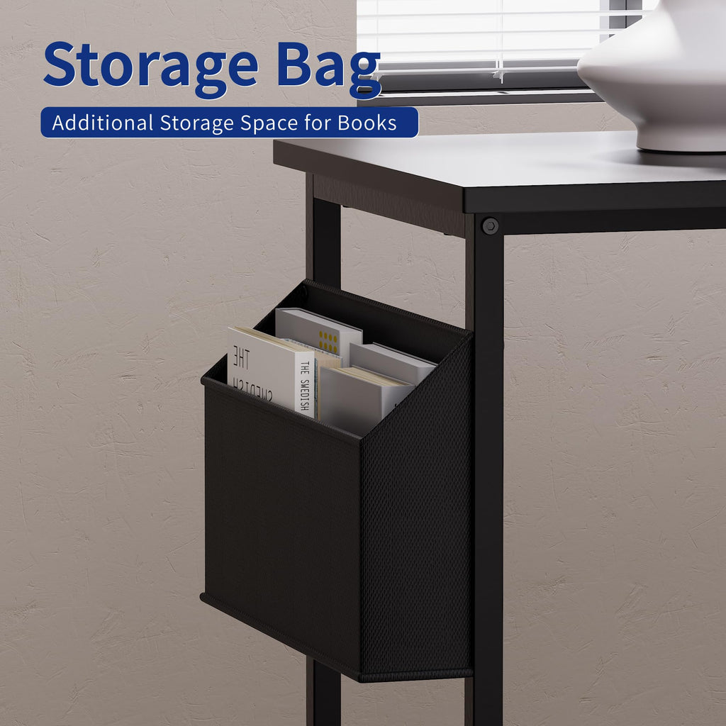 40 Inch L Shaped Computer Desk with Reversible Storage Shelves White K38629