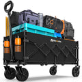35" Extra Long Folding Wagon with Adjustable Handle & Wheels, Black A2227