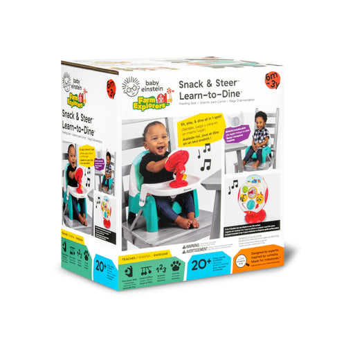 2 in 1 Compact Booster Feeding Seat with Musical Steering Wheel Toy X915