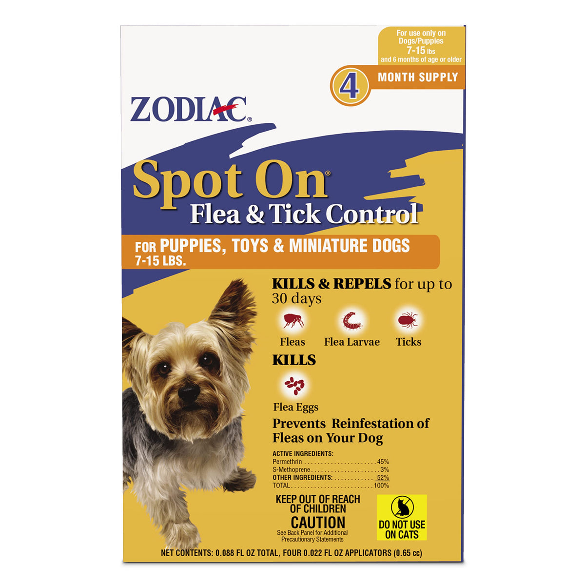 Flea & Tick Control for Puppies 7-15 lbs 4 Pack M131207