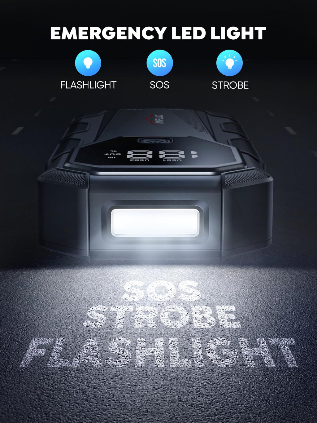 6000A 12V Portable Jump Starter with LED Display S35715