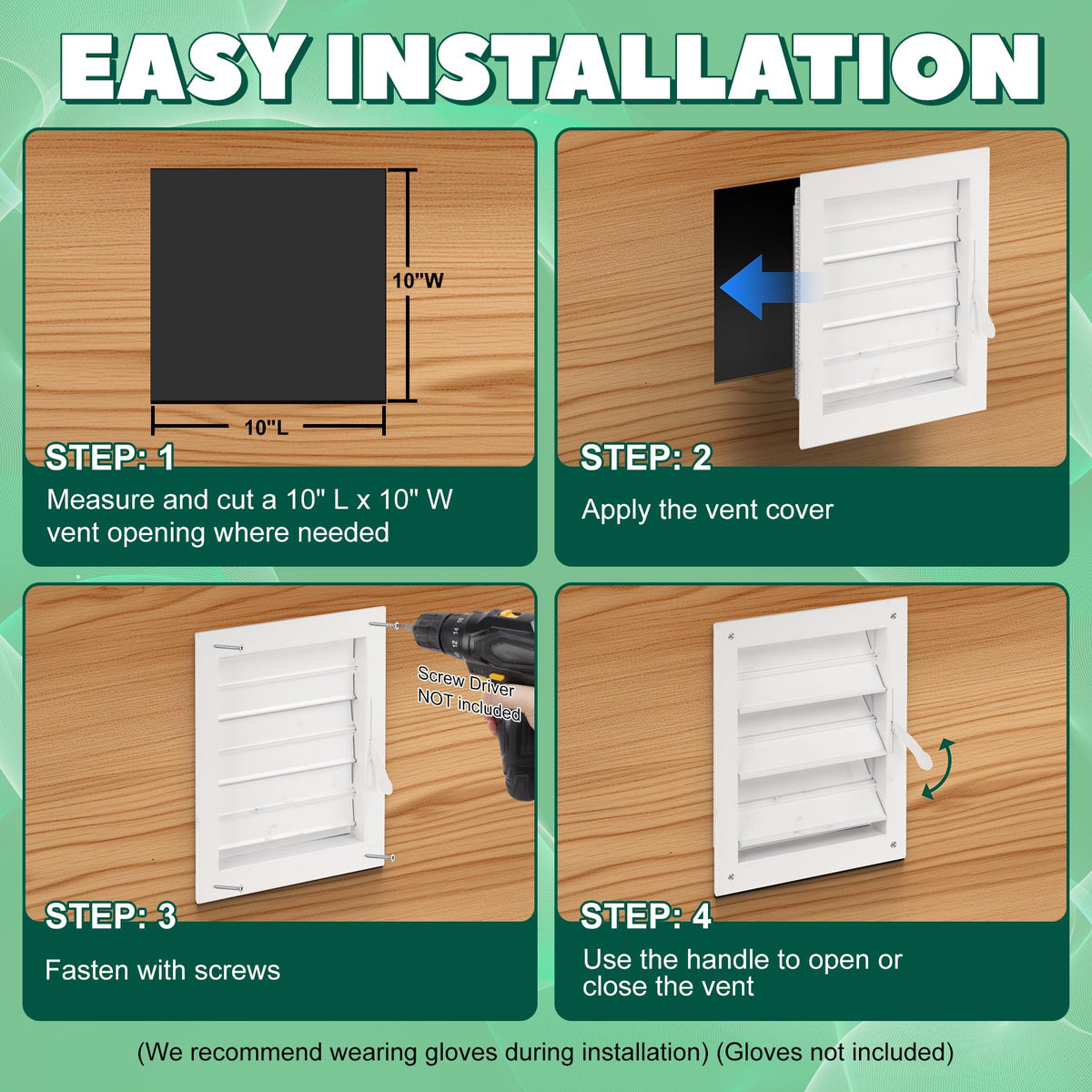 Adjustable Aluminum Alloy Chicken Coop Vent with Screen Mesh M10498