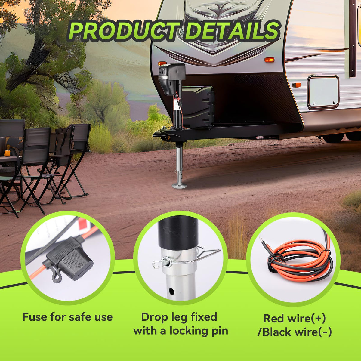 Electric A-Frame Trailer Jack 18" Lift J2976