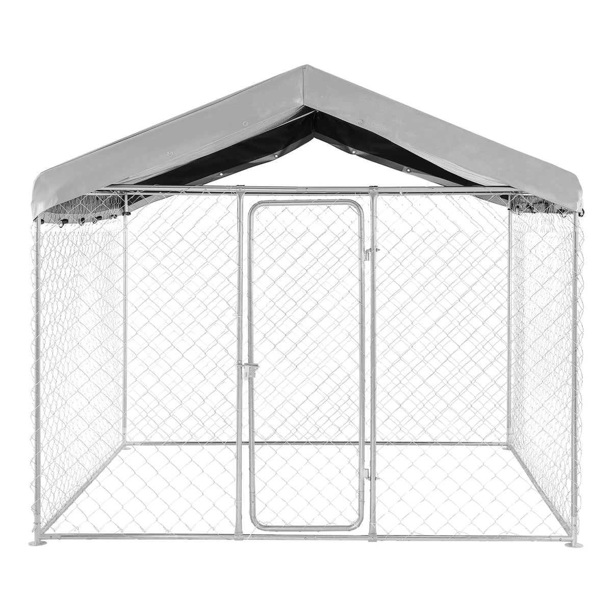 7.55 x 7.55 x 7.05 ft Outdoor Dog Kennel with Roof Cover O37713