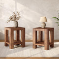 Solid Wood 2-Tier Side Table Set of 2 with Storage Shelves S915498