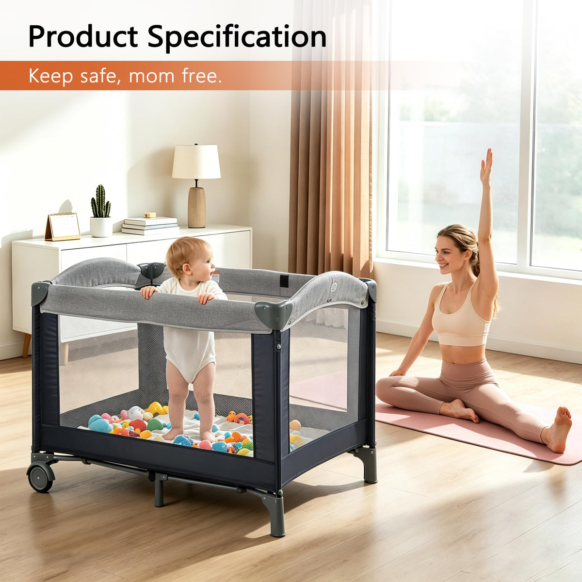 3-in-1 Pack and Play Playard with Bassinet & Changing Table H326871