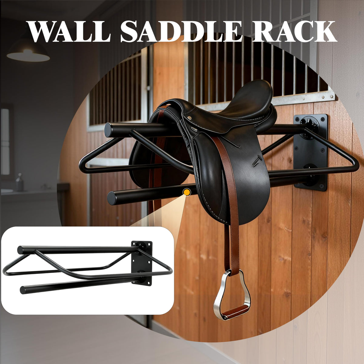 Wall Mount Metal Saddle Rack with Pad Bar N9087